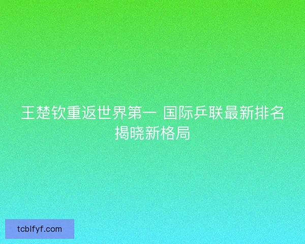 王楚钦重返世界第一 国际乒联最新排名揭晓新格局