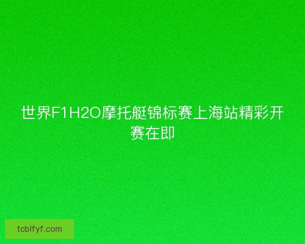 世界F1H2O摩托艇锦标赛上海站精彩开赛在即