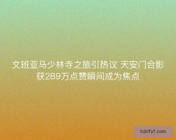 文班亚马少林寺之旅引热议 天安门合影获289万点赞瞬间成为焦点